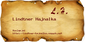 Lindtner Hajnalka névjegykártya